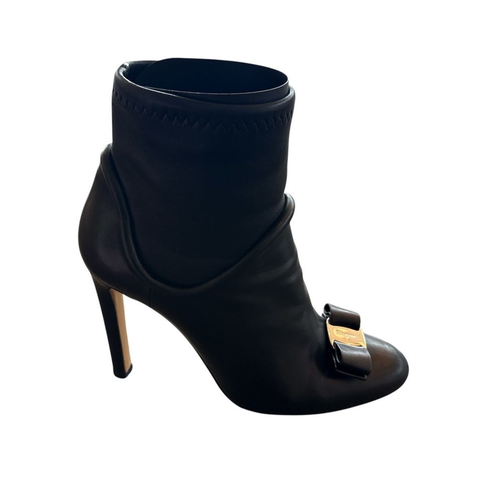 Black Ankle Boot with Gold Accent